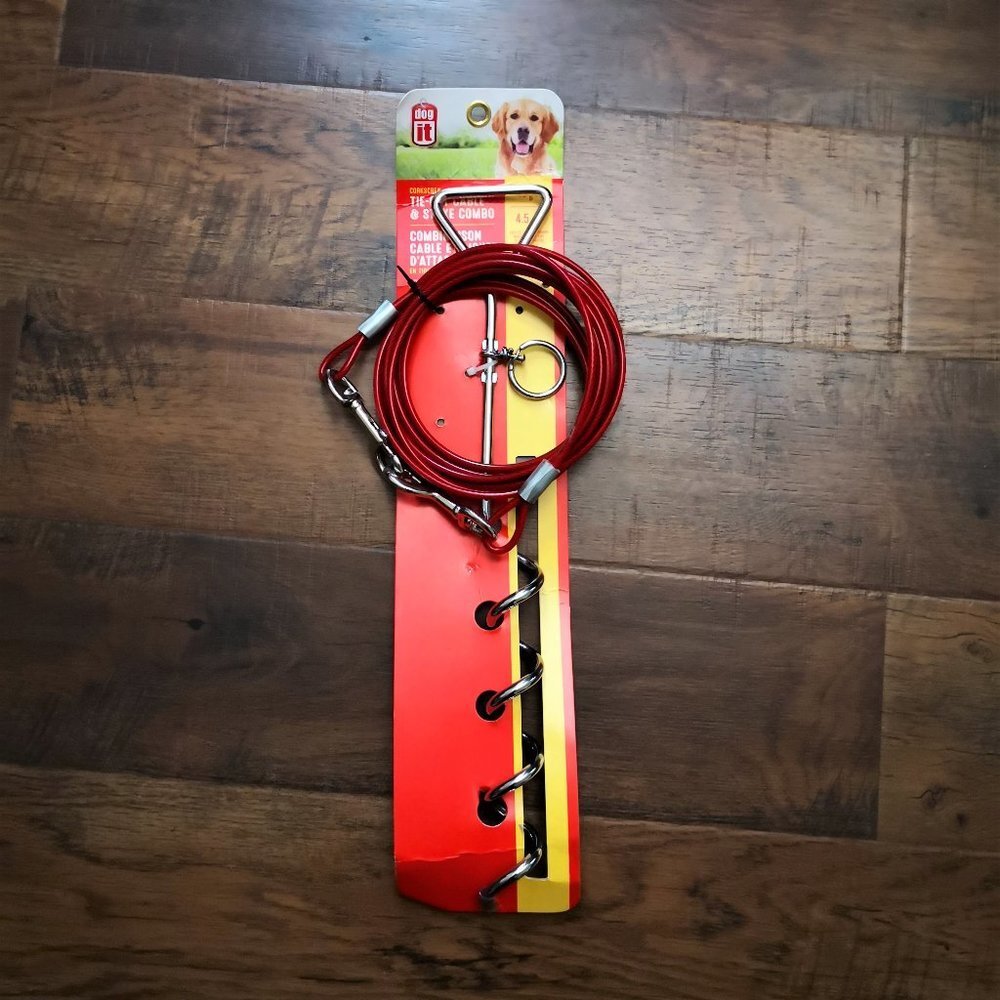 15ft Pet Stake And Cable Tie Out | Red